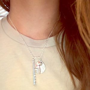 Necklace with a baseball glove and bat!